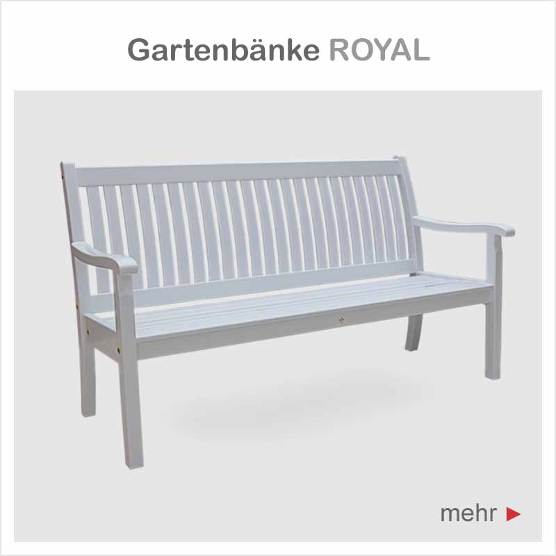 Klassische Gartenbänke aus Norddeutschland - Weisse Gartenbank ROYAL von Peters + Peters
