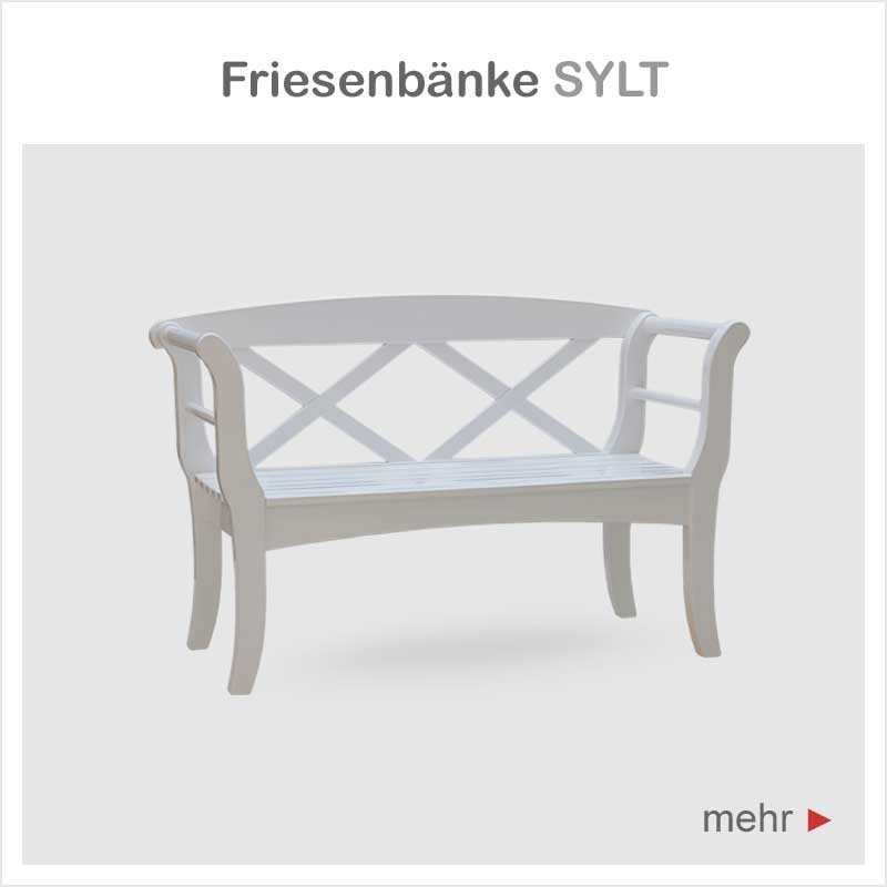 Weiße Friesenbank SYLT aus ODUM-IROKO Hartholz - 25 Jahre Garantie