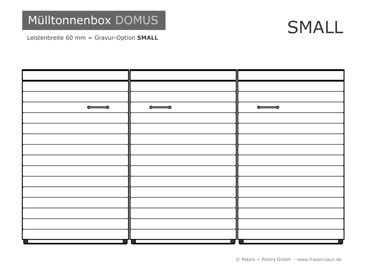 Mülltonnenbox DOMUS - Leistenbreite 60 mm = Gravur-Option SMALL