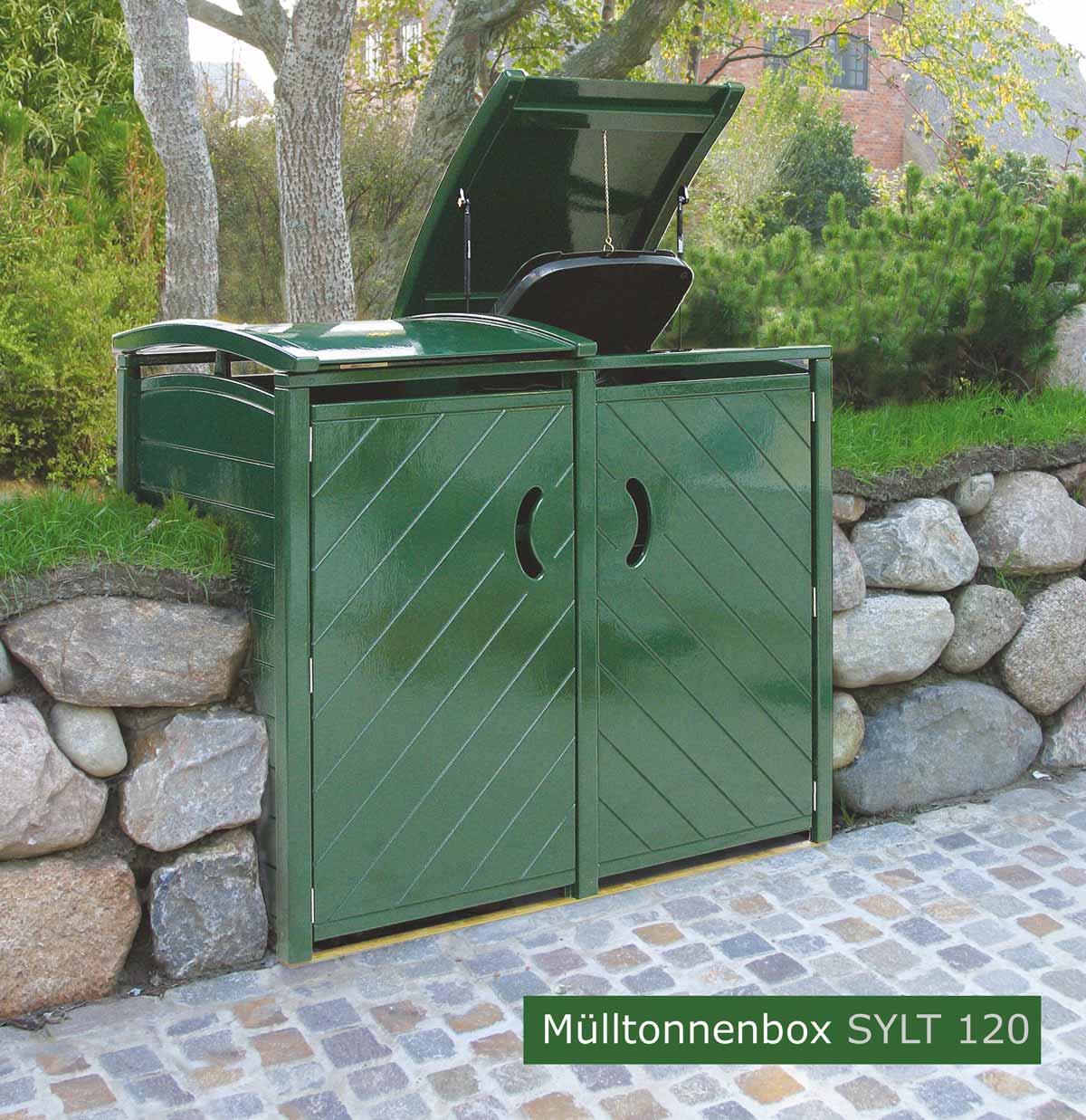 Mülltonnenbox SYLT für 120 + 240 Liter Abfalltonnen - Premium Ausführung mit 25 Jahren Garantie