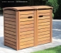 Preview: Mülltonnenbox Holz 2 x 120 Liter FSC Eukalüptus Holz geölt