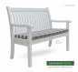 Preview: 2,5-Sitzer Gartenbank ROYAL weiß lackiert - Kissen Karo grau
