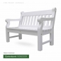 Preview: 2-Sitzer Holzgartenbank WINDSOR - massives ODUM-IROKO Hartholz - weiß lackiert