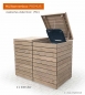 Preview: 2er Tonnenbox FSC Holz - 120 oder 240 Liter - Asiatische Zeder - brau gebeizt
