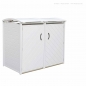 Preview: Weiße Mülltonnenbox - Tonnenverkleidung SYLT - weiß lackiert - 120 oder 240 Liter