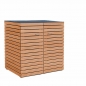 Preview: 2 x 120 Liter Mülltoneneinhausung im Cubus-Design - astfreies FSC Hartholz - HPL Abdeckplatten