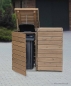 Preview: 2 x 120 Liter Müllbox - fertig braun gebeizt - FSC Zedernholz - extra stabile Ausführung