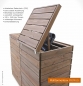 Preview: Moderne Mülltonnenbox im Clubus-Design  - 2 x 120 Liter Mülltonnenbox aus asiatischer Zeder FSC
