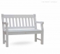 Preview: Englische Gartenbank HYDE PARK - 2-Sitzer Holzbank - ODUM-IROKO Hartholz weiß - Sitzbreite 100 cm