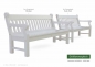 Preview: Vergleich 3er Gartenbank WINDSOR mit 3-Sitzer Gartenbank HYDE PARK - Ausführung ODUM-IROKO Hartholz weiß lackiert
