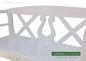 Preview: Weiße Friesenbank SYLT Romantik - Gesamtbreite 128 cm - Sitzbreite 100 cm - ODUM-IROKO Hartholz - Made in Germany mit  klassischer Lyra in der Rückenlehne