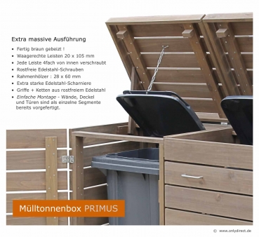 Müllbox PRIMUS - extra stabile Ausführung - Zubehör komplett aus Edelstahl